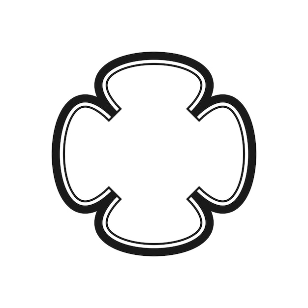 Icono de flor Diseño decorativo de trazo de línea Isolado en fondo blanco Vector