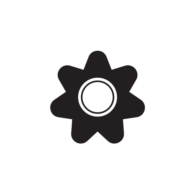 Icono de flor en estilo plano de moda aislado en fondo gris