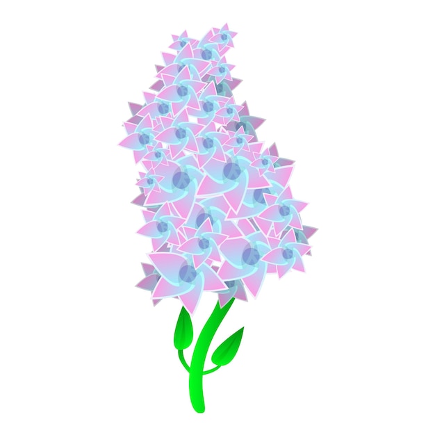 Vector icono de la flor de lila icono vectorial de la flores de lila para el diseño web aislado en fondo blanco