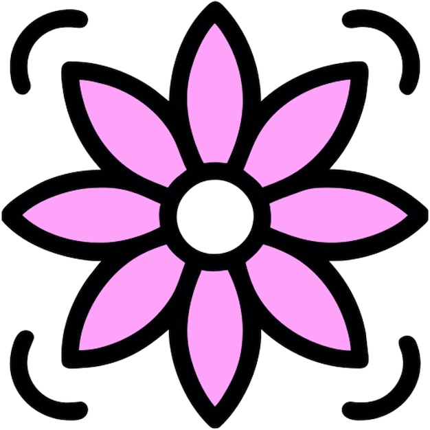 icono de flor línea rota