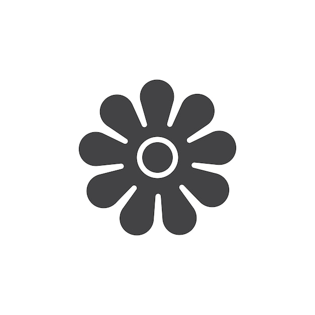Ícono de flor Marca de símbolo en estilo llenado