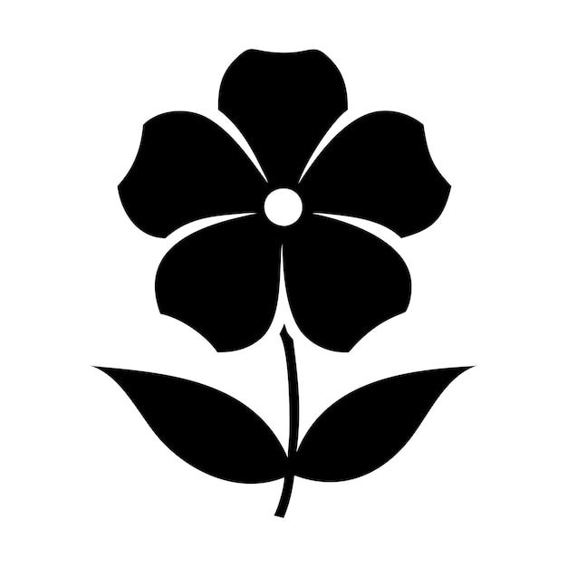 Icono de la flor negra sencilla