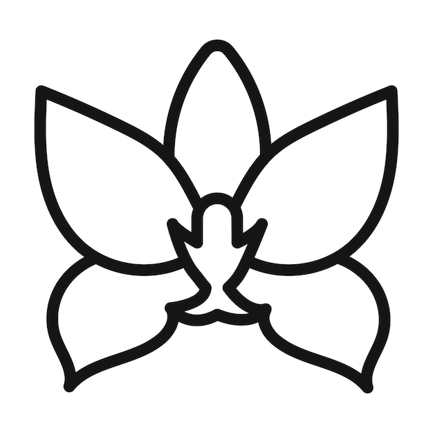 El icono de la flor de la orquídea de polilla en estilo llenado