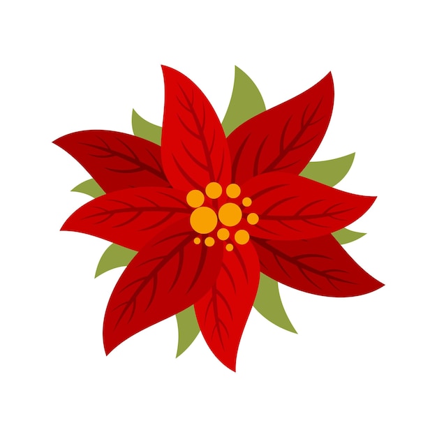 Icono de flor de pascua Ilustración plana del icono de vector de flor de pascua aislado sobre fondo blanco