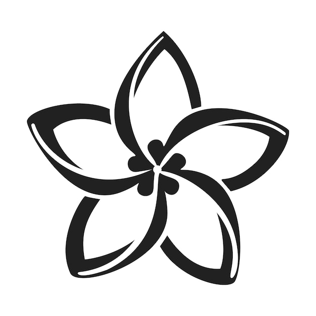 Icono de flor de plumeria Ilustración simple de icono de vector de flor de plumeria para diseño web aislado sobre fondo blanco