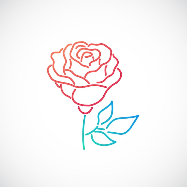 Icono de flor rosa elegante