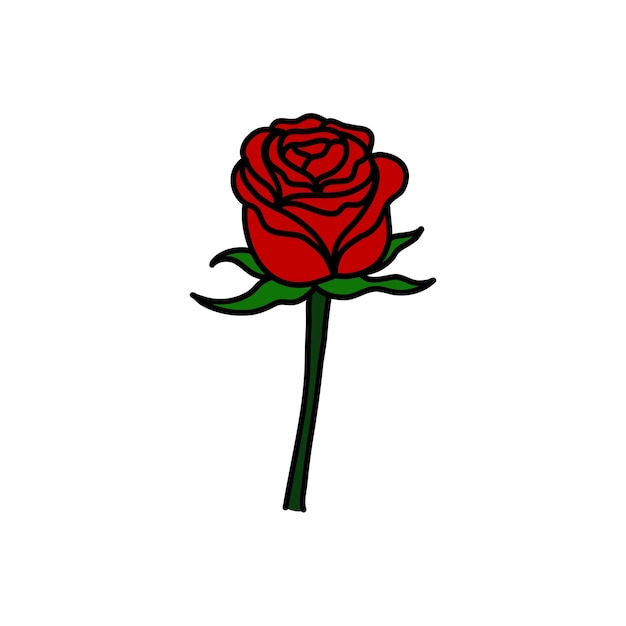 Icono de flor de rosa Ilustración de diseño de vector de flor de rosa Signo de símbolo de flor de rosa