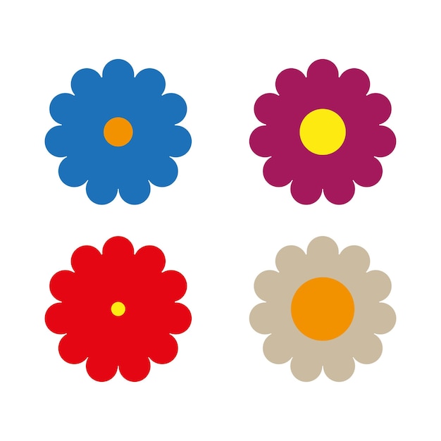 Icono de flores coloridas Ilustración vectorial EPS 10 Imagen de archivo
