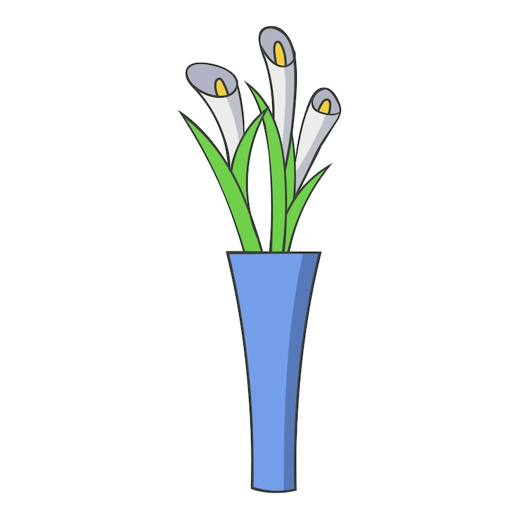 Vector icono de flores de jarrón ilustración de dibujos animados de icono de vector de flores de jarrón para web
