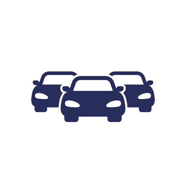 icono de la flota de automóviles en blanco