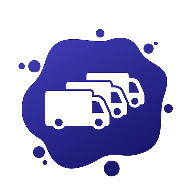 icono de flota de automóviles con vector de furgonetas