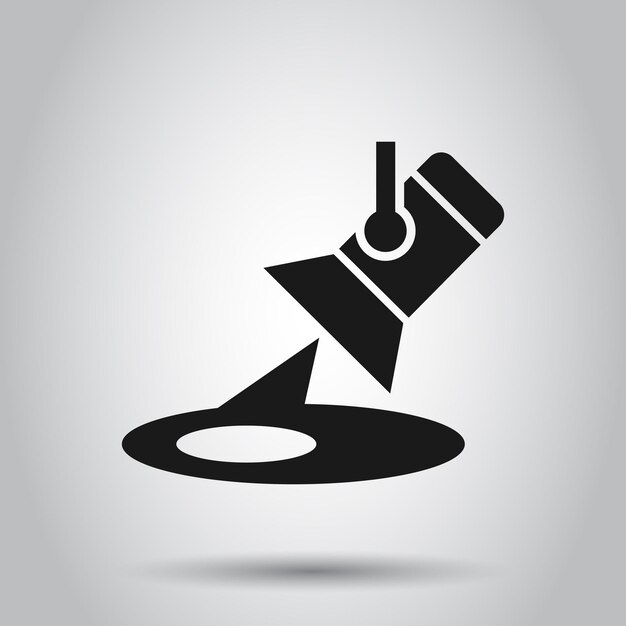 Icono de foco en estilo plano Ilustración vectorial de lámpara en un fondo aislado Concepto de negocio de linterna