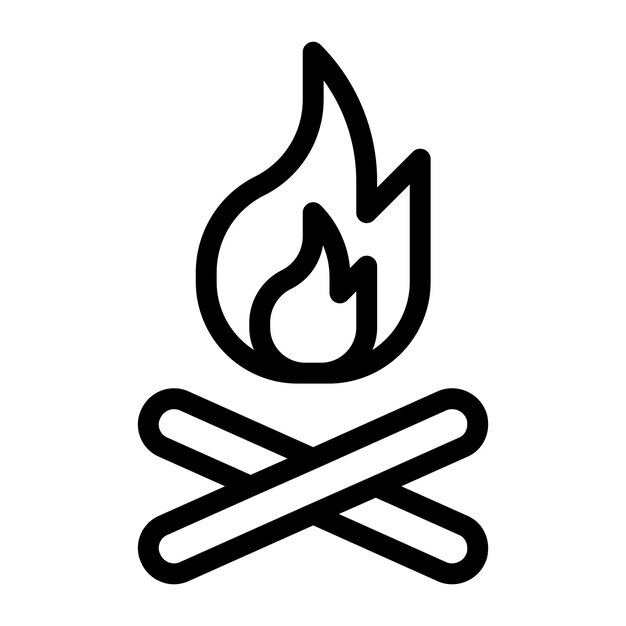 icono de fogata en estilo de línea Ilustración vectorial