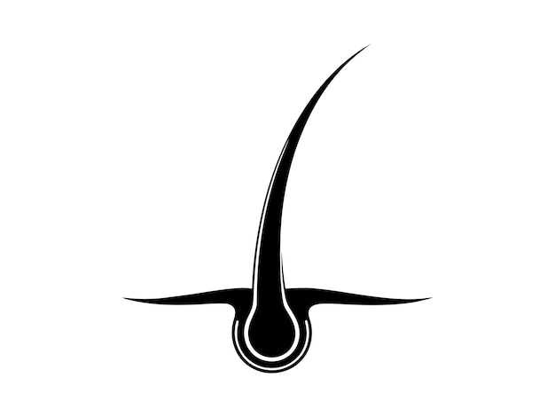 Icono del folículo capilar Raíz del cabello Crecimiento del cabello Símbolo de salud del cuero cabelludo