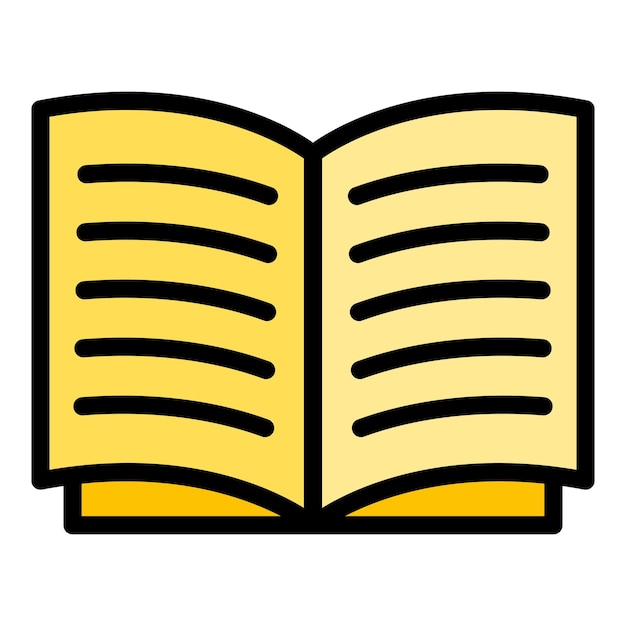 Icono del folleto Contorno del folleto Icono vectorial color plano aislado