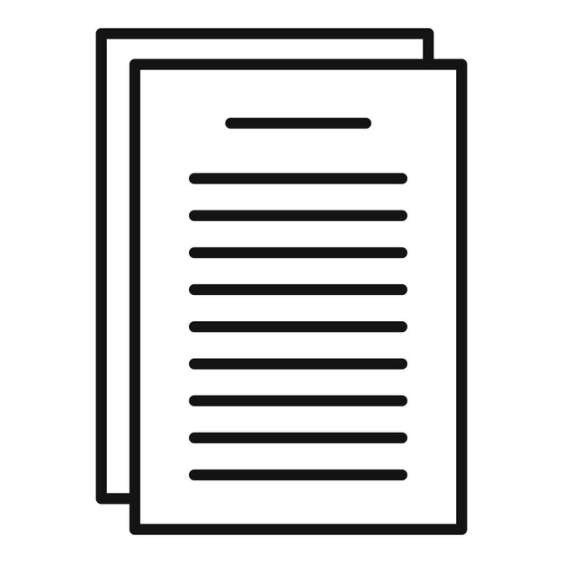 Icono de folleto de empresa Icono de vector de folleto de empresa de esquema para diseño web aislado sobre fondo blanco