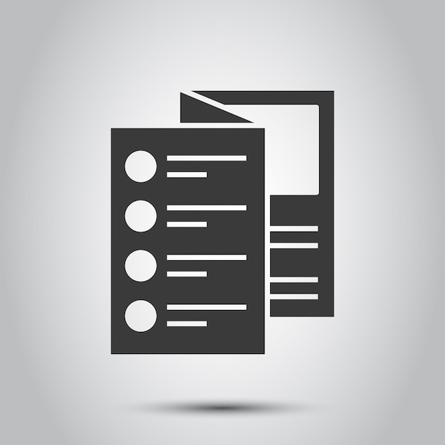 Icono de folleto de folleto en estilo plano Ilustración vectorial del folleto en un fondo aislado Concepto de negocio de carteles de cartel