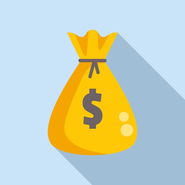 Icono de fondo de bolsa de dinero vector plano Inversión de éxito Plan de trabajo