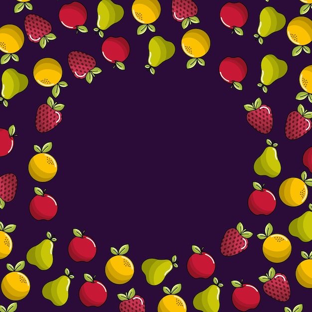 Vector icono de fondo de frutas orgánicas