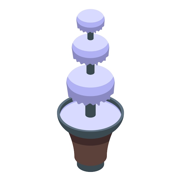 Icono de fondue vector isométrico Fuente de chocolate Comida dulce
