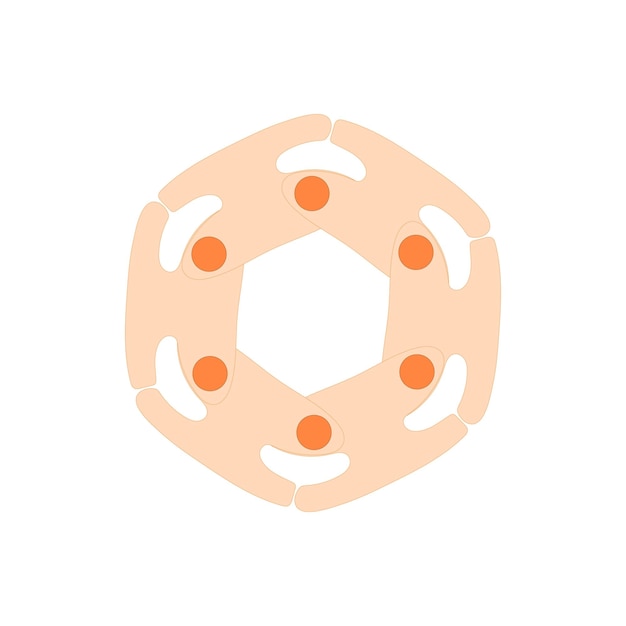 Icono de forma abstracta rosa claro en estilo de dibujos animados sobre un fondo blanco
