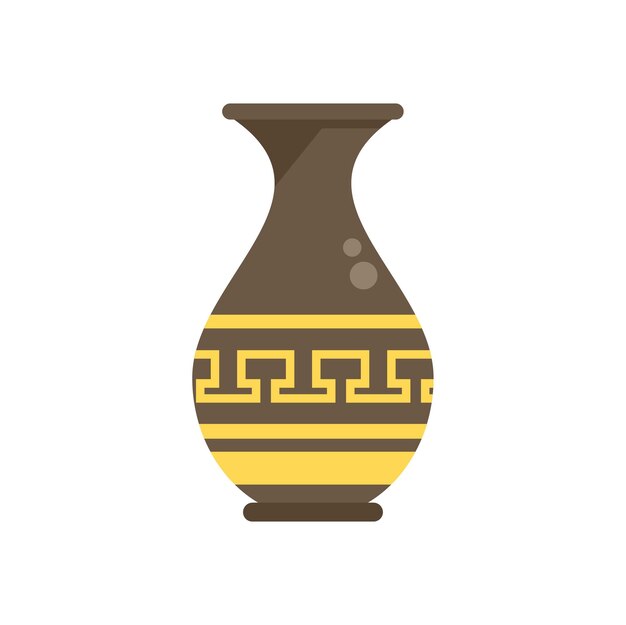 Icono de forma de ánfora vector plano Jarrón antiguo Jarro aislado