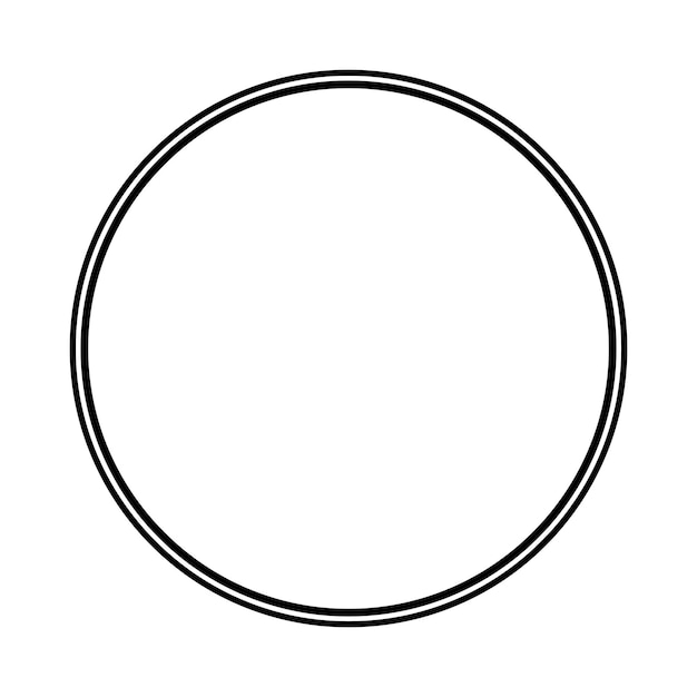 Icono de forma de borde de marco circular para el elemento de garabato vintage decorativo para el diseño en la ilustración vectorial