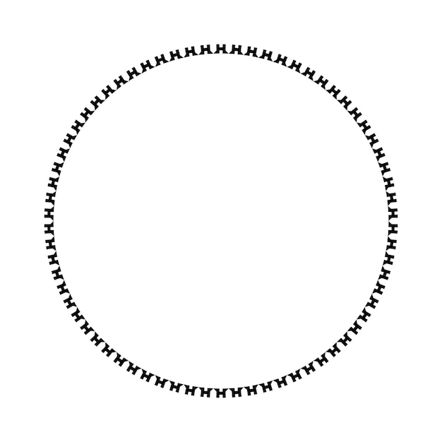 Icono de forma de borde redondo de marco circular para elemento de garabato vintage decorativo para diseño