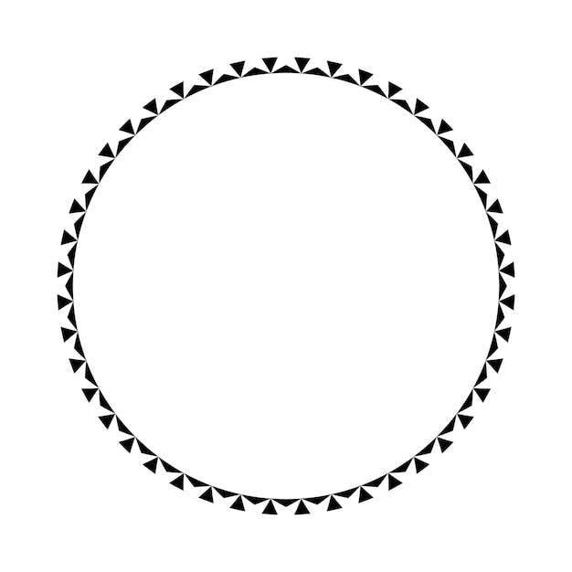 Icono de forma de borde redondo de marco circular para elemento de garabato vintage decorativo para diseño