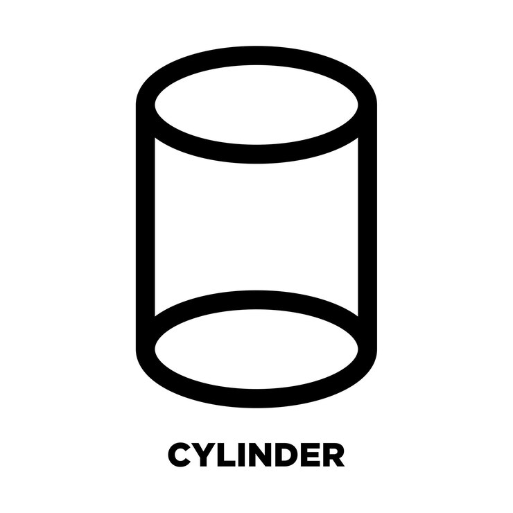 Icono de forma de cilindro de forma geométrica en 3D
