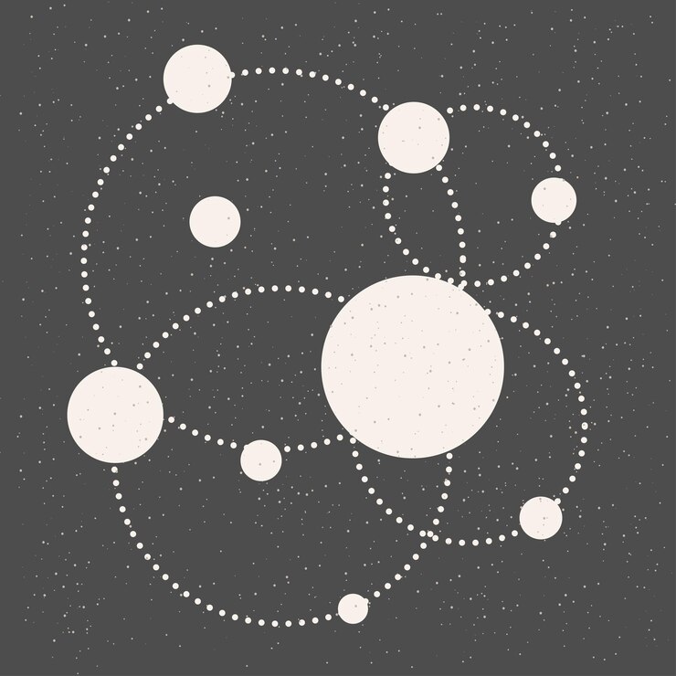 Vector icono de forma de círculo redondo plantilla de póster gráfico monocromo minimalista