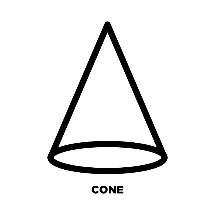 Vector icono de forma de cono de forma geométrica en 3d