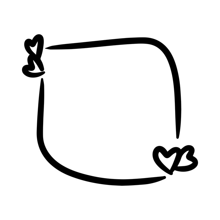 Vector icono de forma de contorno abstracto del marco de texto del cuadro de corazón para el elemento de garabatos vintage decorativo para el diseño en la ilustración vectorial