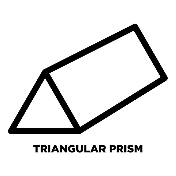 Vector icono de forma geométrica 3d en forma de prisma triangular