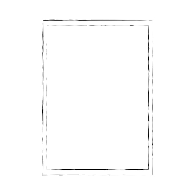 Icono de forma de marco grunge rectángulo vertical decorativo elemento de borda vintage para un diseño de banner simple en ilustración vectorial