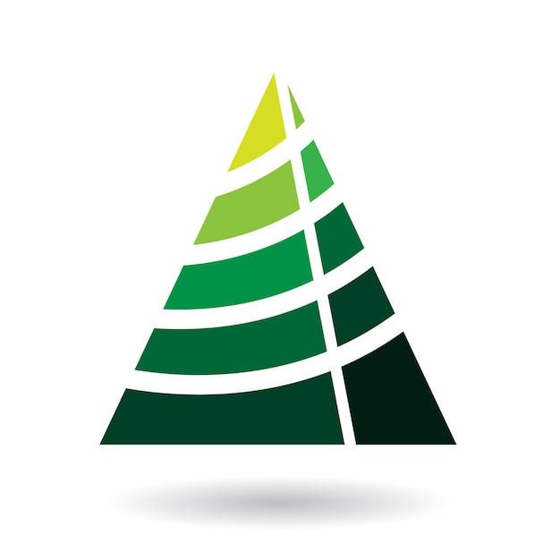 Icono en forma de metrónomo de rayas abstractas verdes de la letra A