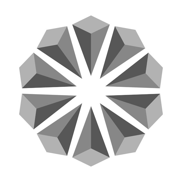Icono de forma poligonal Vector de simetría abstracta Patrón moderno decorativo Diseño tridimensional