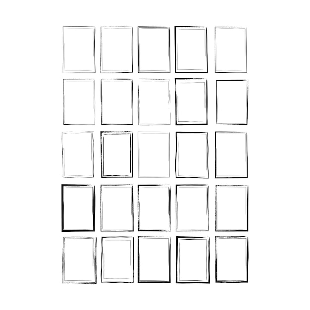 Icono de forma de textura grunge de la frontera del marco para el elemento de garabateo vintage decorativo para el diseño