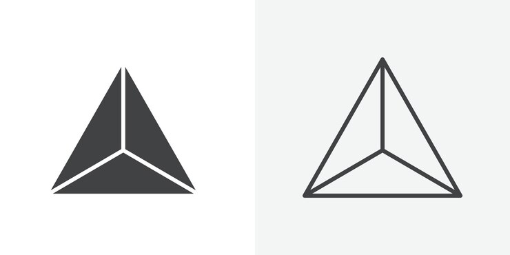 Vector el icono de forma triangular es plano y el diseño del conjunto es simple.