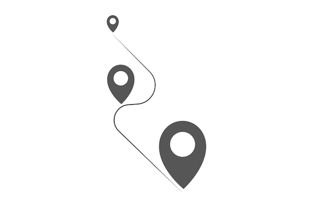 Icono de forma de ubicación de ruta. Ruta de viaje en el mapa o mapas o gps. Icono de localización de mapa - stock vecto