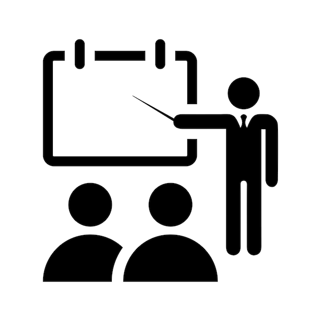 Icono de formación para la presentación de la educación Gráficos vectoriales en negro