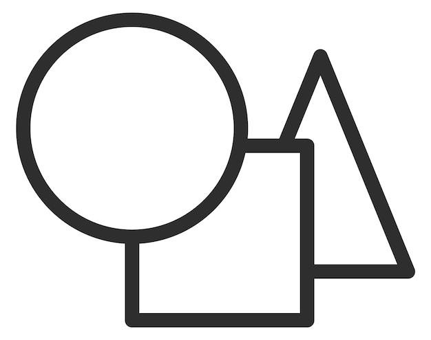 Ícono de formas geométricas Símbolo de dibujo Signo de línea de diseño