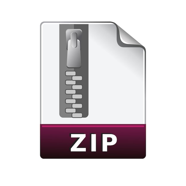 Icono de formato de archivo comprimido en color Software de datos informáticos