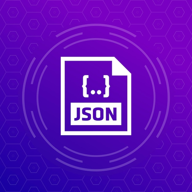 Vector icono de formato de archivo json para web y aplicaciones