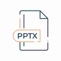 Vector Ícono de formato de archivo pptx ícono de línea de extensión pptx