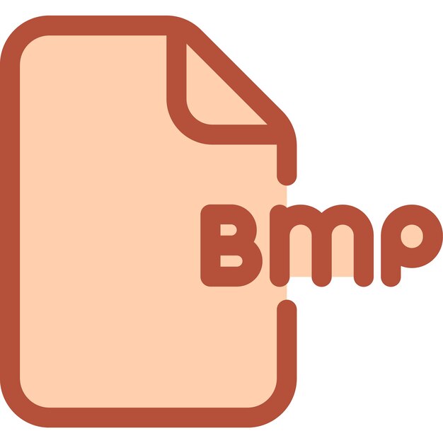 Icono de formato de archivo que representa el formato BMP y sus características distintivas en un diseño minimalista