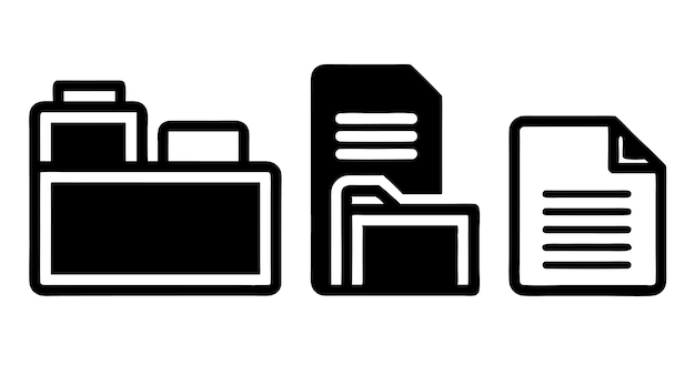 Ícono de formato de tipo de archivo del documento establecido en estilo de línea