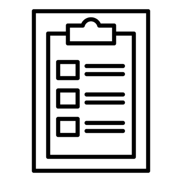 Icono de formulario médico Icono de vector de formulario médico de esquema para diseño web aislado sobre fondo blanco