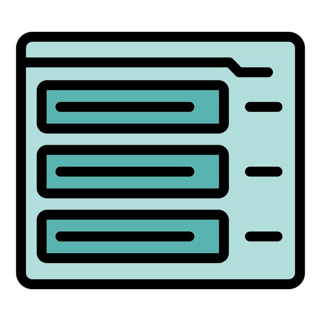 Icono de formulario de usuario en línea esquema vector Nueva contraseña Inicio de sesión web color plano