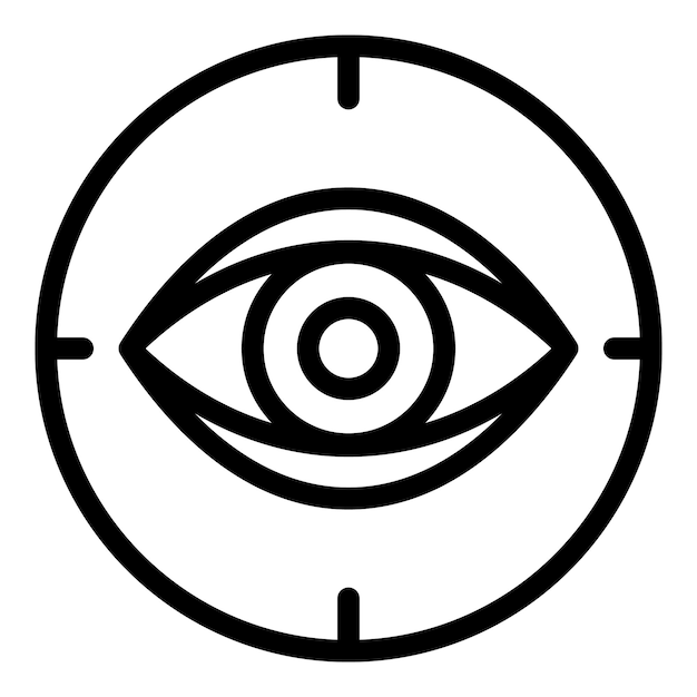 Icono de foróptero ocular Contorno icono de vector de foróptero ocular para diseño web aislado sobre fondo blanco